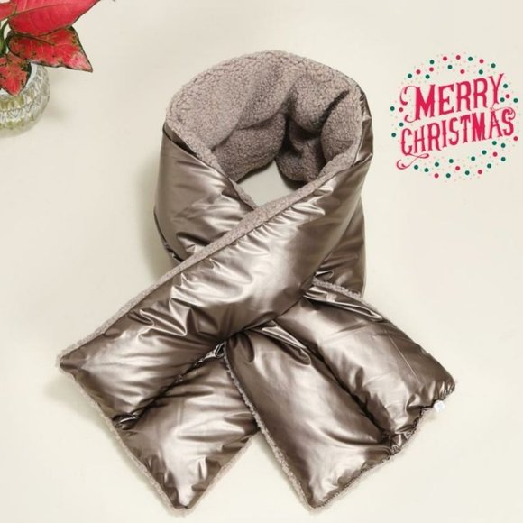 PULL THROUGH FLEECE LINED PUFFER SCARF - Picture 5 of 7